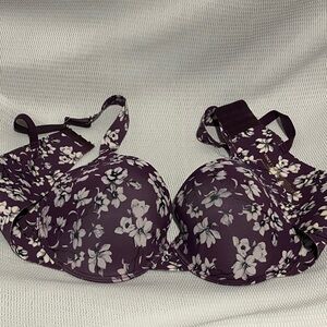 Vince Camuto Dark Purple Floral Bra